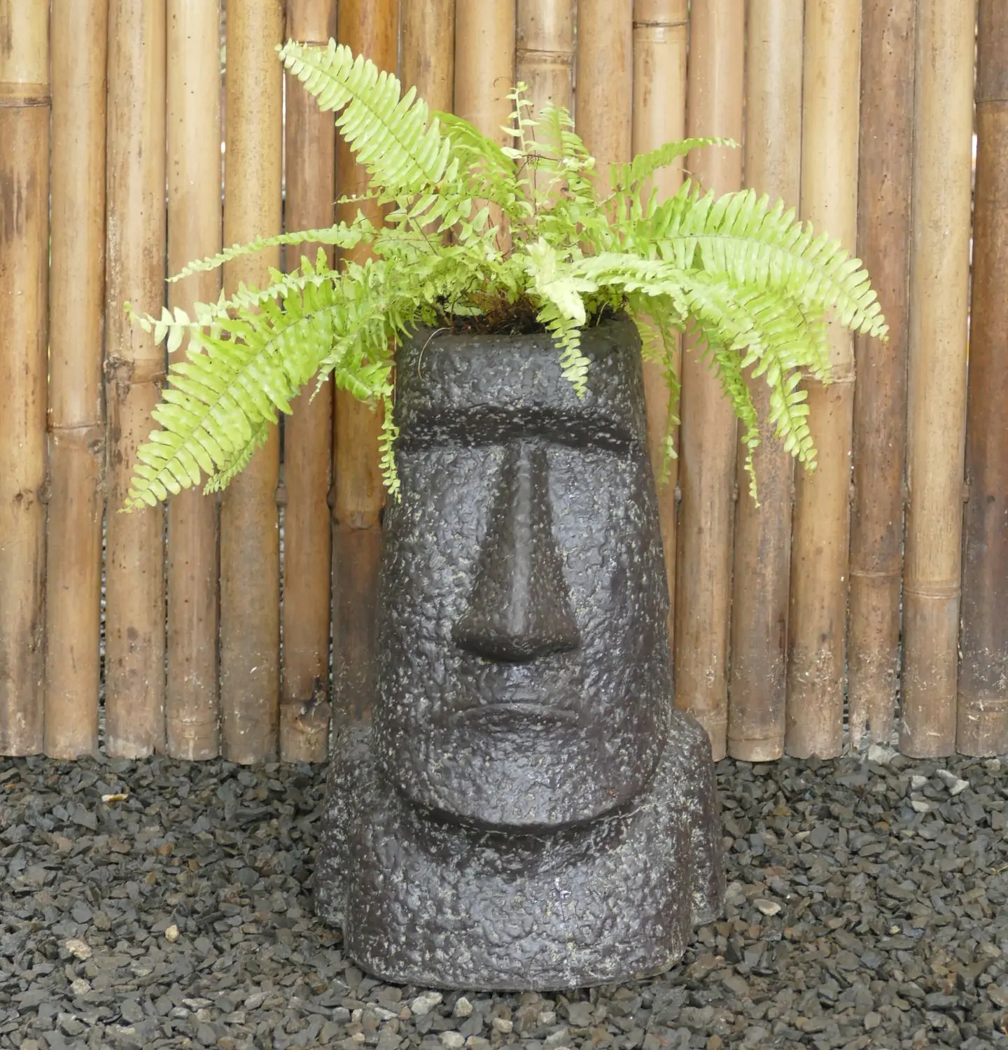  Product image 1 of the product “Moai head as planter, in the sizes from 40cm and 60cm, Antique Finish ”